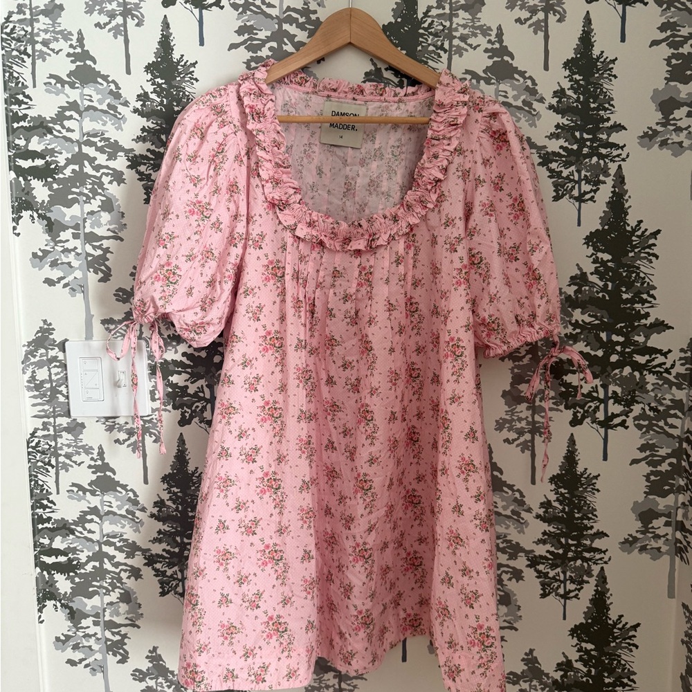 Dainty Floral Pink Mini Dress